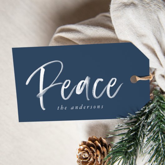 Peaceful Winter | Navy Holiday Cadeaulabel