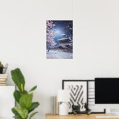 Peaceful Winter Night at the Temple Poster (Thuiskantoor)