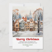 Peaceful winter scene card rustic bold holiday  feestdagenkaart (Voorkant)