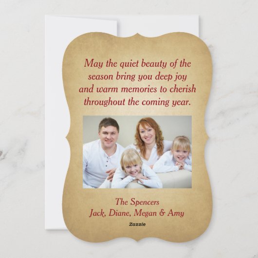 Peaceful Winter Tree in Snow with Peace on Earth Feestdagenkaart (Achterkant)