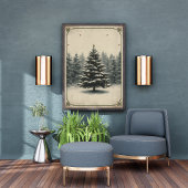 Peaceful Winter Wonderland Holiday Wall Art Poster