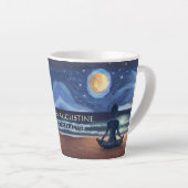 Peaceful Yoga Meditation Moonlight Sky Latte Mok (Rechterhoek)