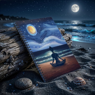 Peaceful Yoga Meditation Moonlight Sky Notitieboek