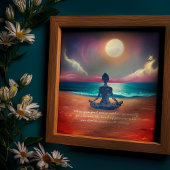 Peaceful Yoga Meditation Moonlight Sky Quote Poster