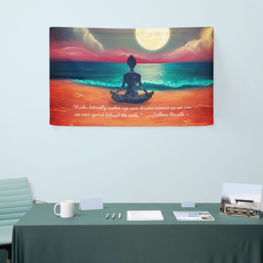 Peaceful Yoga Meditation Moonlight Sky Quote Spandoek (Beurs)