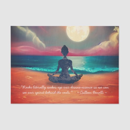 Peaceful Yoga Meditation Moonlight Sky Quote Tissuepapier (Voorkant)