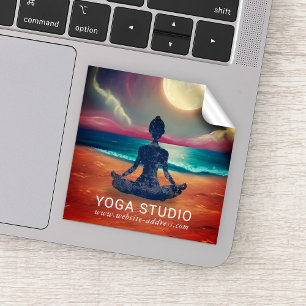 Peaceful Yoga Meditation Moonlight Sky Sticker