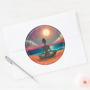 Peaceful Yoga Meditation Moonlight Sky Zee Adres Ronde Sticker