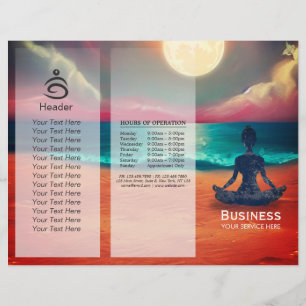 Peaceful Yoga Meditation Moonlight Sky Zee TriFold