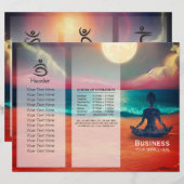 Peaceful Yoga Meditation Moonlight Sky Zee TriFold (Voorkant / Achterkant)