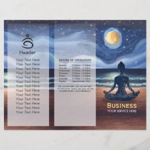 Peaceful Yoga Meditation Moonlight Sky Zee TriFold