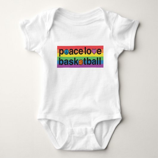 PeaceLoveBasketball PRIDE Baby Bodysuit (wit) (Voorkant)
