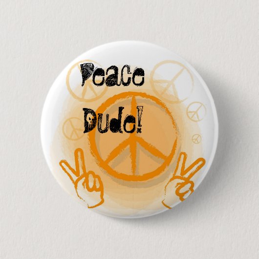 Peaces-teken Ronde Button 5,7 Cm (Voorkant)