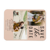 Peach 2 foto's Save the Date Wedding Magneet (Horizontaal)