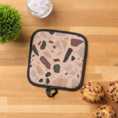 Peach Abstract Square Pot Holder Pannenlap (Top down)