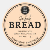 Peach Add Logo Bakery Sourdough Bread Sticker (Voorkant)
