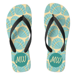 Peach and Blue Zee Shell Pattern Teenslippers
