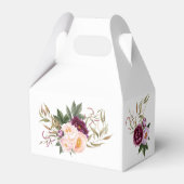 Peach and Burgundy Floral Baby shower Dank u wel Bedankdoosjes (Achterkant)