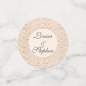 Peach and Gold Chevron patroon Confetti (Kleine voorkant)