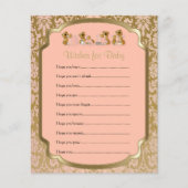 Peach and Gold Damask Teddy Bears- Wishes Flyer (Voorkant)