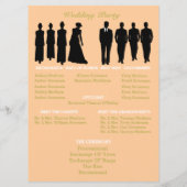 Peach and Gold Polka Dot Ceremony Weddenschap Programma (Achterkant)