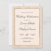 Peach and Gold Wedding Invitation Kaart (Voorkant)