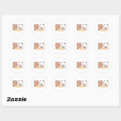 Peach and Goma Mochi Beer Couple Ronde Sticker (Vel)
