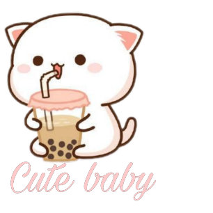 Peach and Goma Mochi Cat Bubble Tea Baby Bodysuit Sleutelhanger