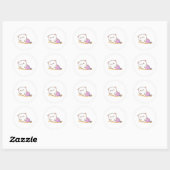 Peach and Goma Mochi Cat Ronde Sticker (Vel)