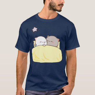 Peach and Goma Mochi Cat Slapeping T-shirt