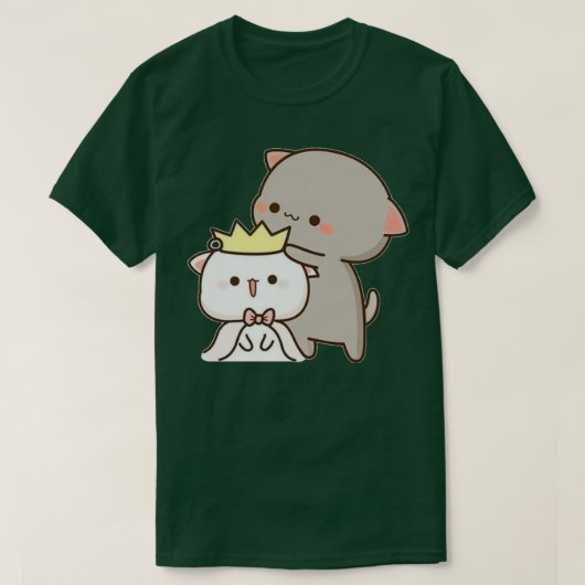Peach and goma mochi cat  t-shirt (Design voorkant)