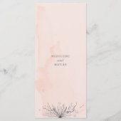 Peach and grey botanical romantique menu mariage (Dos)