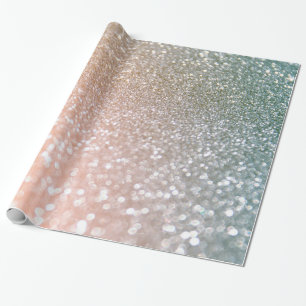 Peach and Grey Sparkle Glamor Glitter Cadeaupapier
