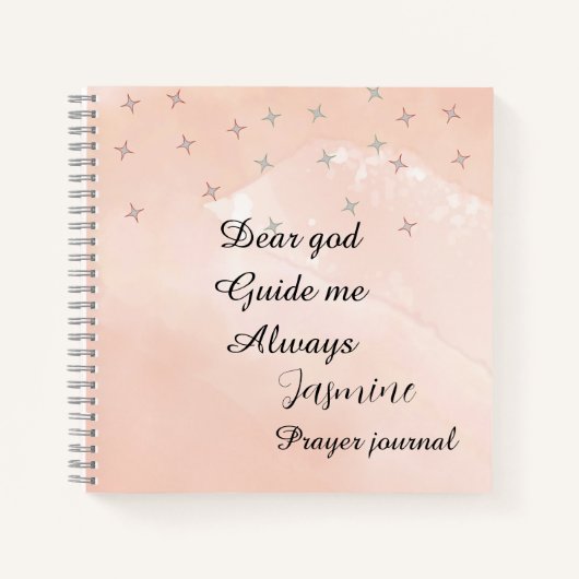 Peach and white personalized prayer journal  notitieboek (Voorkant)