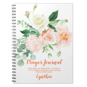 Peach and White Roses Greenery Prayer Journal Notitieboek (Voorkant)
