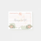 Peach and White Roses Things to DO Post-It Notes (Devant)