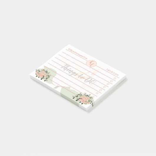 Peach and White Roses Things to DO Post-It Notes (Incliné)