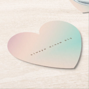 Peach Aqua Tie Dye Ombre inspirerend droomcitaat Kartonnen Onderzetters