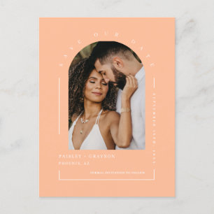 Peach Arch Foto QR Code Save Our Date Briefkaart