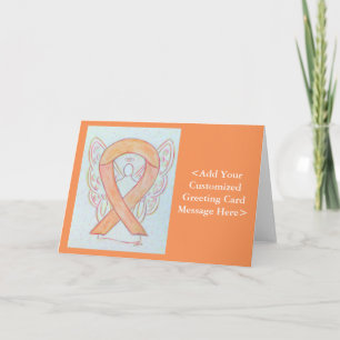 Peach Awareness Ribbon Angel - Aangepaste kaarten