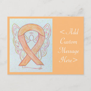 Peach Awareness Ribbon Angel Custom Briefkaart