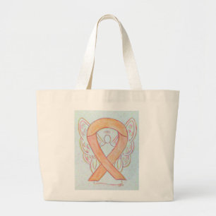 Peach Awareness Ribbon Custom Art Canvas tas