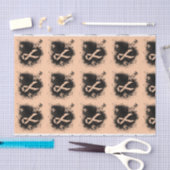 Peach Awareness Ribbon Grunge Heart Tissuepapier (Craft)