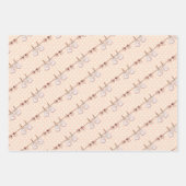 Peach Baby Bow Shower Inpakpapier Vel (Voorkant)