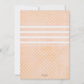 Peach Baby Girl Foto geboortedatum Kaart (Achterkant)