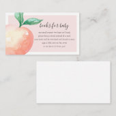 Peach Baby shower Book Request Enclosure Card Informatiekaartje (Voorkant / Achterkant)