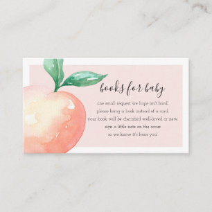 Peach Baby shower Book Request Enclosure Card Informatiekaartje
