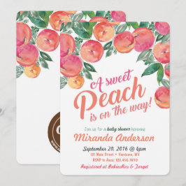 Peach Baby shower Invitation Kaart