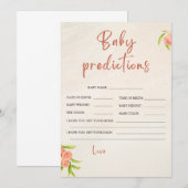 Peach Baby shower voorspellingen Kaart (Voorkant / Achterkant)
