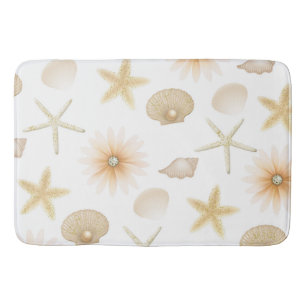 Peach Beach Schelpen & Bloemen Modern Glam Badmat